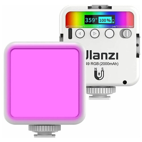 Видеосвет Ulanzi VL49 RGB, 2500-9000K, светодиодная лампа, светодиодный осветитель, компактная лампа, накамерный свет, для фото и видео съемки