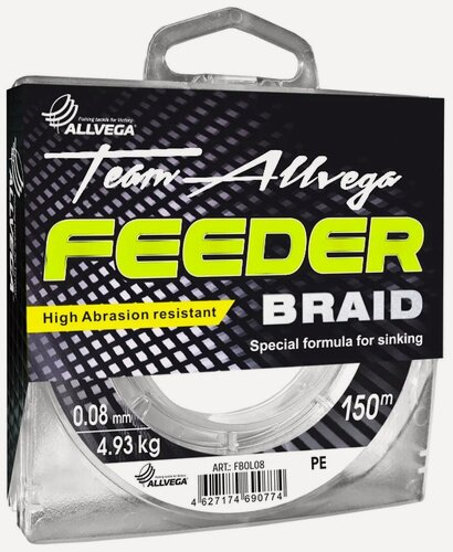 Изображение товара ALLVEGA Шнур плетёный Feeder Braid 150м 0,18мм (13,4кг) тёмно-оливковый