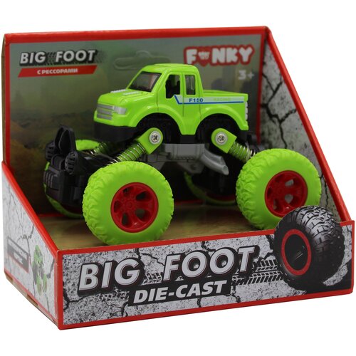 Машинка die-cast, инерционный механизм, рессоры, зеленая, 1:46 Funky toys FT61075