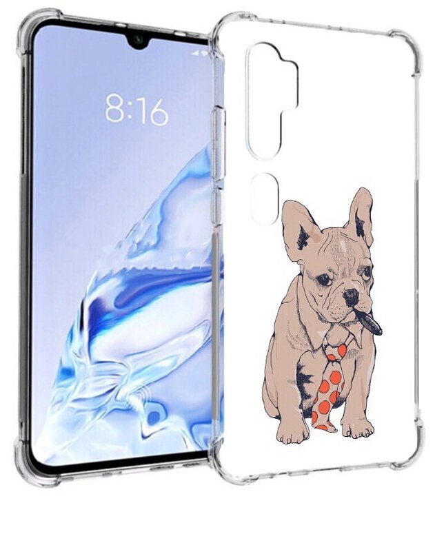 Чехол задняя-панель-накладка-бампер MyPads бульдог с сигарой для Xiaomi Mi Note 10/Mi Note 10 Pro/Mi CC9 Pro противоударный