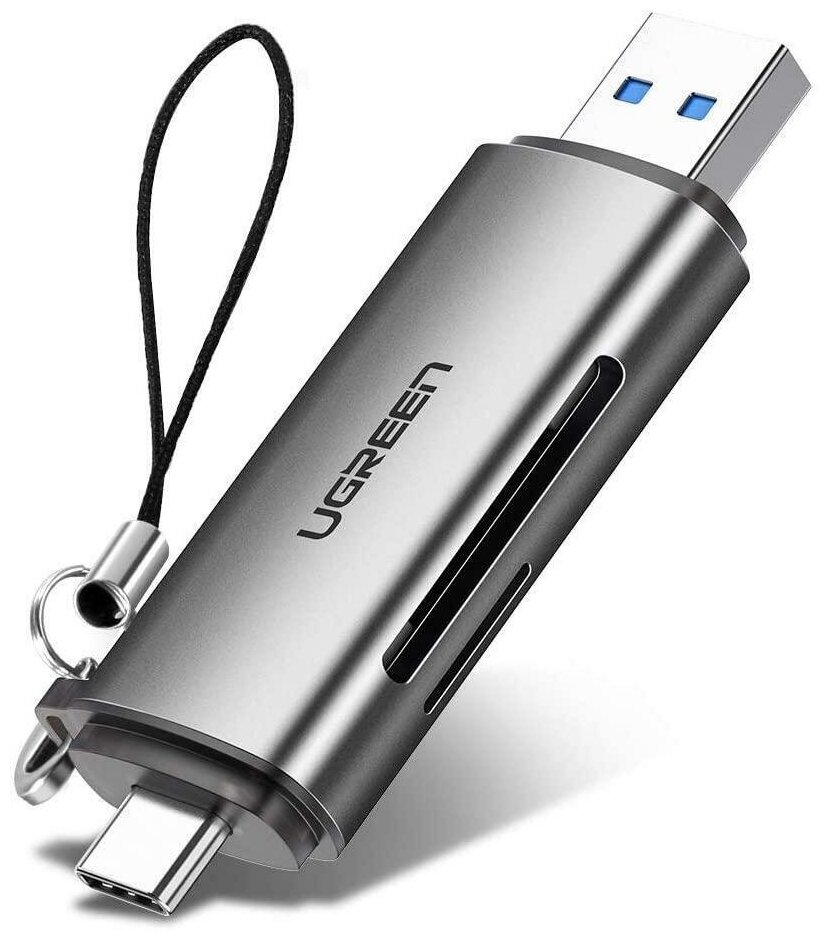 Картридер UGREEN USB-C + USB-A 3.0 для карт памяти TF/SD (50706)
