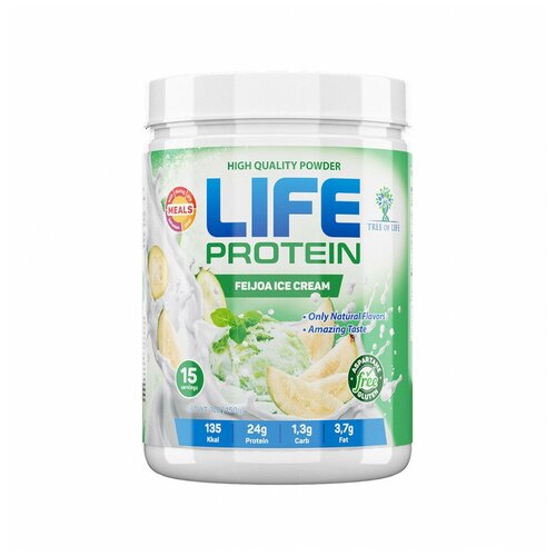 LIFE Protein 450 gr, 15 порции(й), фейхоа мороженое life protein 450 gr 15 порции й папайя и питайя