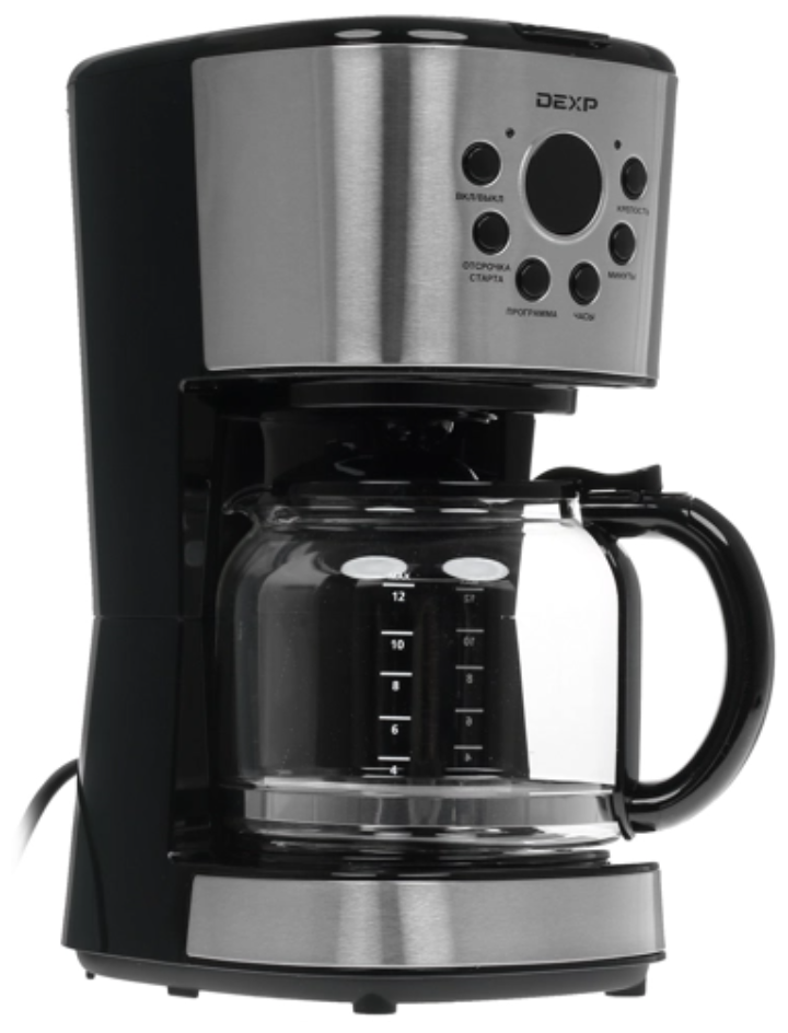 Капельная кофеварка DEXP DCM-1600 серебристого цвета
