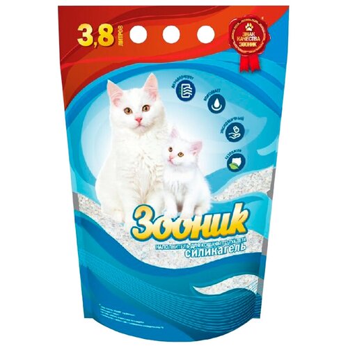 Зооник силикагель - наполнитель силикагелевый для туалета кошек (3,8 + 3,8 л) зооник силикагель наполнитель силикагелевый для туалета кошек 3 8 3 8 л
