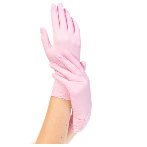 Перчатки виниловые Nitrimax, размер XS, 50 пар, розовые