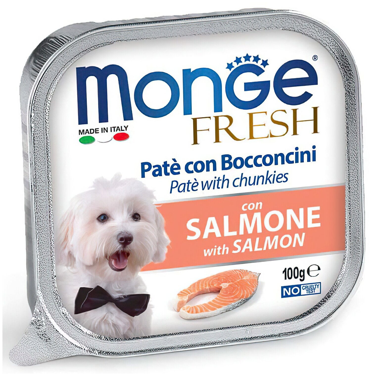 Влажный корм Monge Dog Fresh для собак, с лососем, консервы 100 г