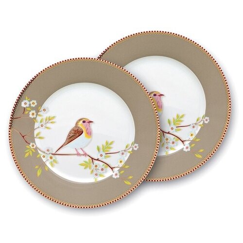 Набор из 2-х тарелок Pip Studio Early Bird Khaki, д. 21 см, 51.001.228