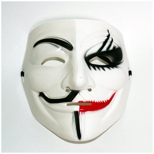 маска анонимуса пластиковая гай фокс перламутровая белая Маска Гай Фокс пластик половина рта в крови