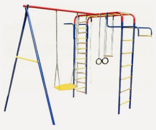 Изображение товара Спортивно-игровой комплекс Пионер "Мини" ЦК, дачный, металл, качели пластиковые, синий/желтый/красный