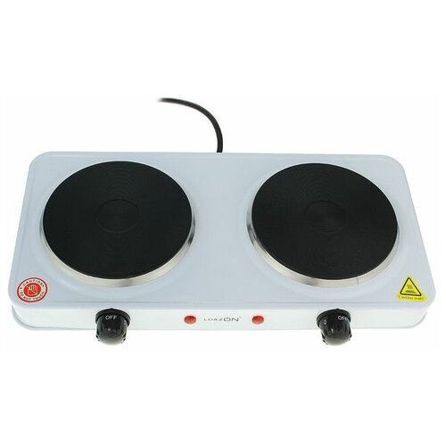 Плитка электрическая LHP-005 2 конфорки 2000 Вт нагреватель диск белая 224900₽