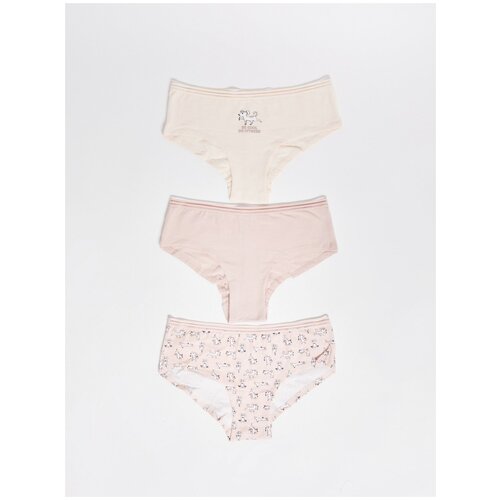 фото Набор трусов (3шт) zolla цвет: бежевый, размер: xs