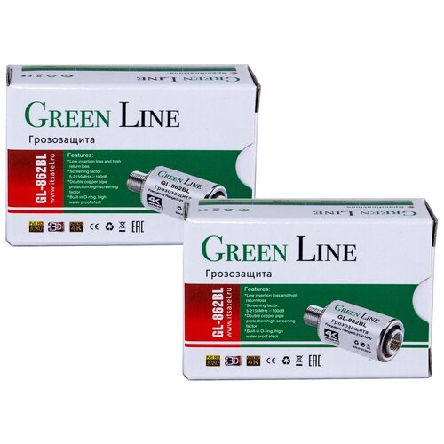 Грозозащита для коаксиального кабеля Green Line GL-862BL диапазон 5-2150 мГц green line конвертер спутниковый green line gl 401 circular quad lnb