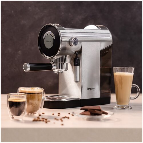 Кофеварка рожковая inhouse ICM2001 серия Techno 20 бар цвет сталь 978900₽