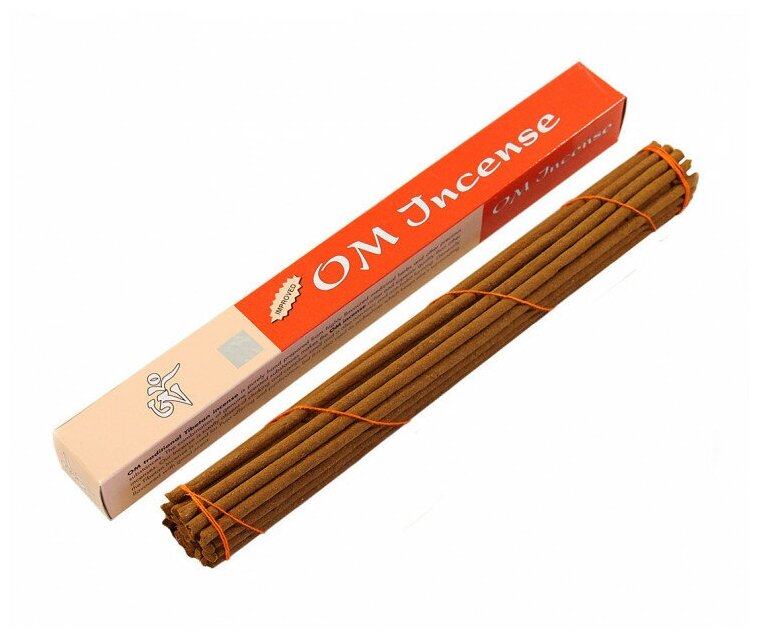 Тибетские благовония TibHouse OM incense (ОМ) 26см, 30 палочек