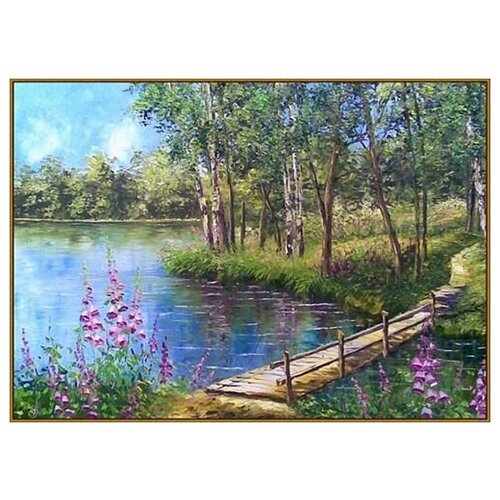 Алмазная мозаика На речке 50x35 см. алмазная мозаика милато на речке f 236