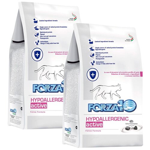 FORZA10 CAT HYPOALLERGENIC ACTIVE для взрослых кошек при аллергии (0,45 + 0,45 кг)