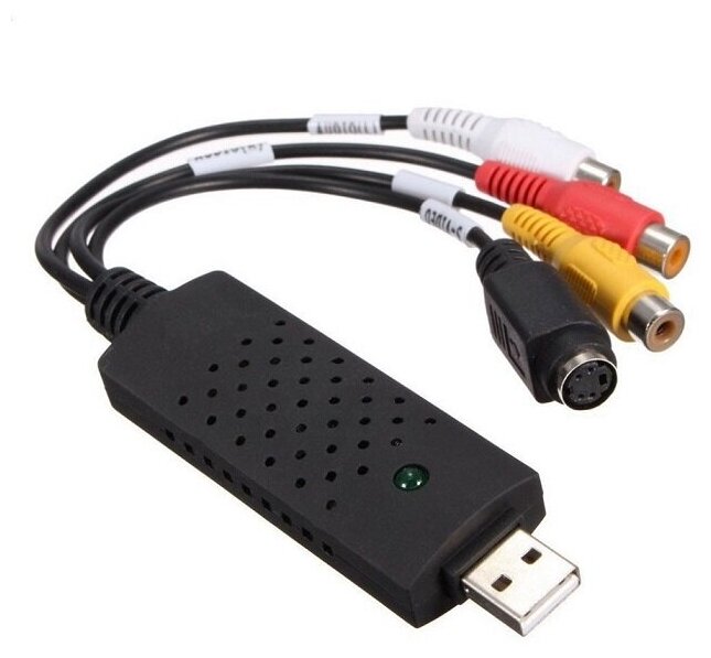 Устройство видеозахвата, оцифровка видеокассет, DVR аналогового видеосигнала EasyCAP USB 2.0 х2 шт (Черный)