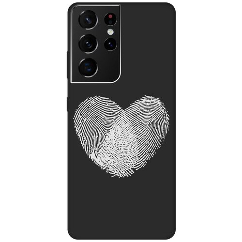 Матовый чехол Lovely Fingerprints W для Samsung Galaxy S21 Ultra / Самсунг С21 Ультра с 3D эффектом черный матовый чехол lovely fingerprints w для samsung galaxy s20 ultra самсунг с20 ультра с 3d эффектом черный