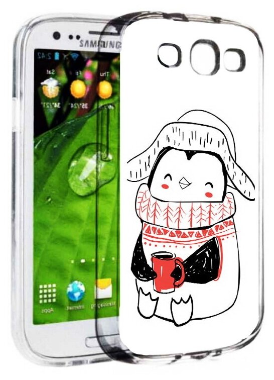 Чехол задняя-панель-накладка-бампер MyPads Милый пингвин для Samsung Galaxy S3 GT-I9300/Duos GT-I9300I противоударный