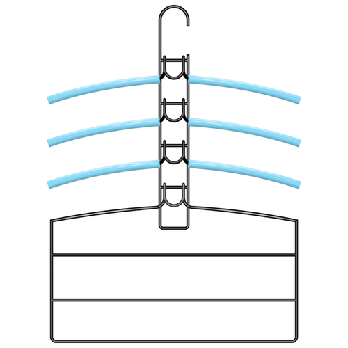 Вешалки плечики №2 голубая резинка (черный) /Абсолют Уют