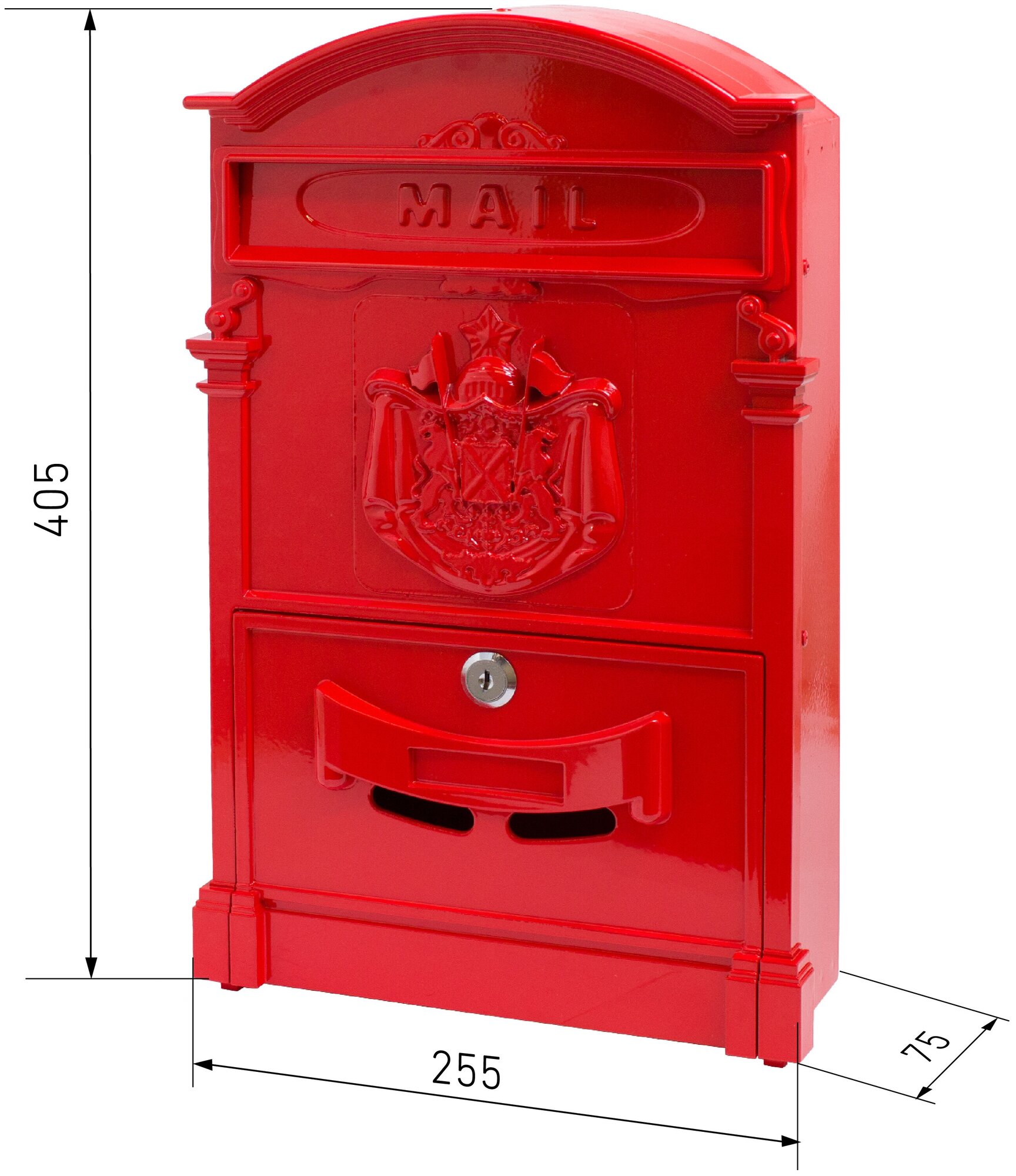 Ящик почтовый аллюр №4010 красный - фотография № 1