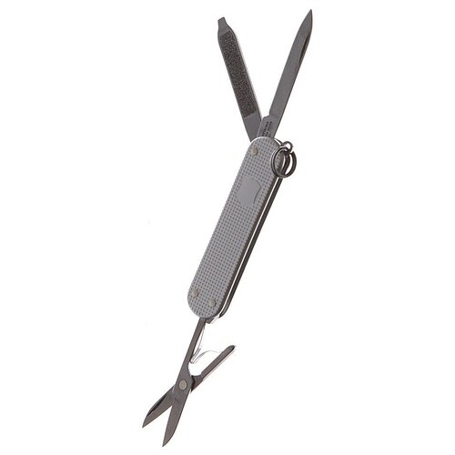 Victorinox нож-брелок classic, 58 мм, 5 функций, серебристый швейцарский нож брелок victorinox classic sd precious alox iconic red длина лезвия 4 см 5 функций 0 6221 401g
