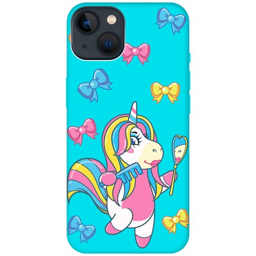 Силиконовый чехол на Apple iPhone 13 / Эпл Айфон 13 с рисунком Lady Unicorn Soft Touch мятный силиконовый чехол на apple iphone 13 эпл айфон 13 с рисунком camomiles soft touch мятный