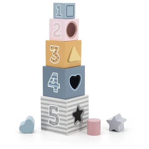 Пирамидка-кубики игра разумные детки кубики пирамидка жирафик и 5032 bright kids