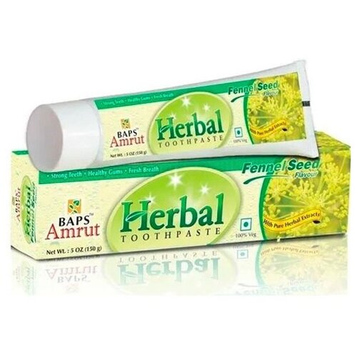 Травяная зубная паста Baps Amrut с фенхелем (Herbal Tooth Paste Fennel Flavour) 150 г