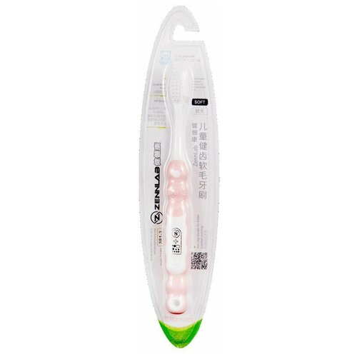 Зеннлаб Зубная щетка для детей 3-12 лет Розовая
