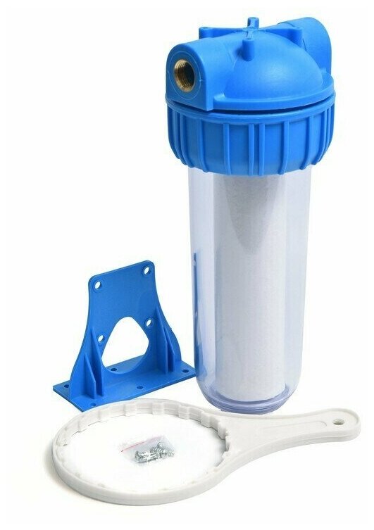 Фильтр для воды магистральный "Thermofix" (1 дюйм, колба с гайкой, 10", прозрачная колба, с картриджем) (ТС-10К) для очистки воды - фотография № 4