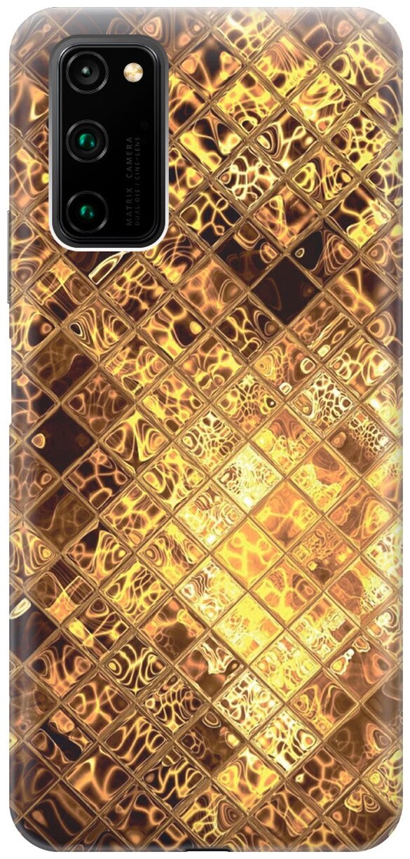 Силиконовый чехол Янтарные соты на Honor View 30 Pro / Хонор Вив 30 Про