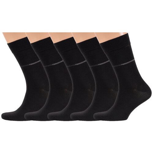 Комплект из 5 пар мужских носков RuSocks (Орудьевский трикотаж) черные, размер 25 (38-40)