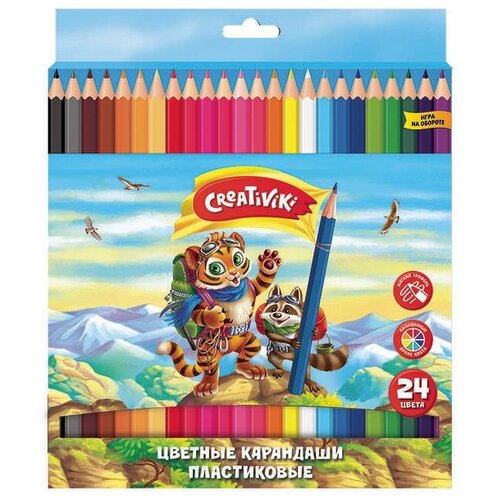 фото Карандаши цветные "creativiki", шестигранные, 24 цвета