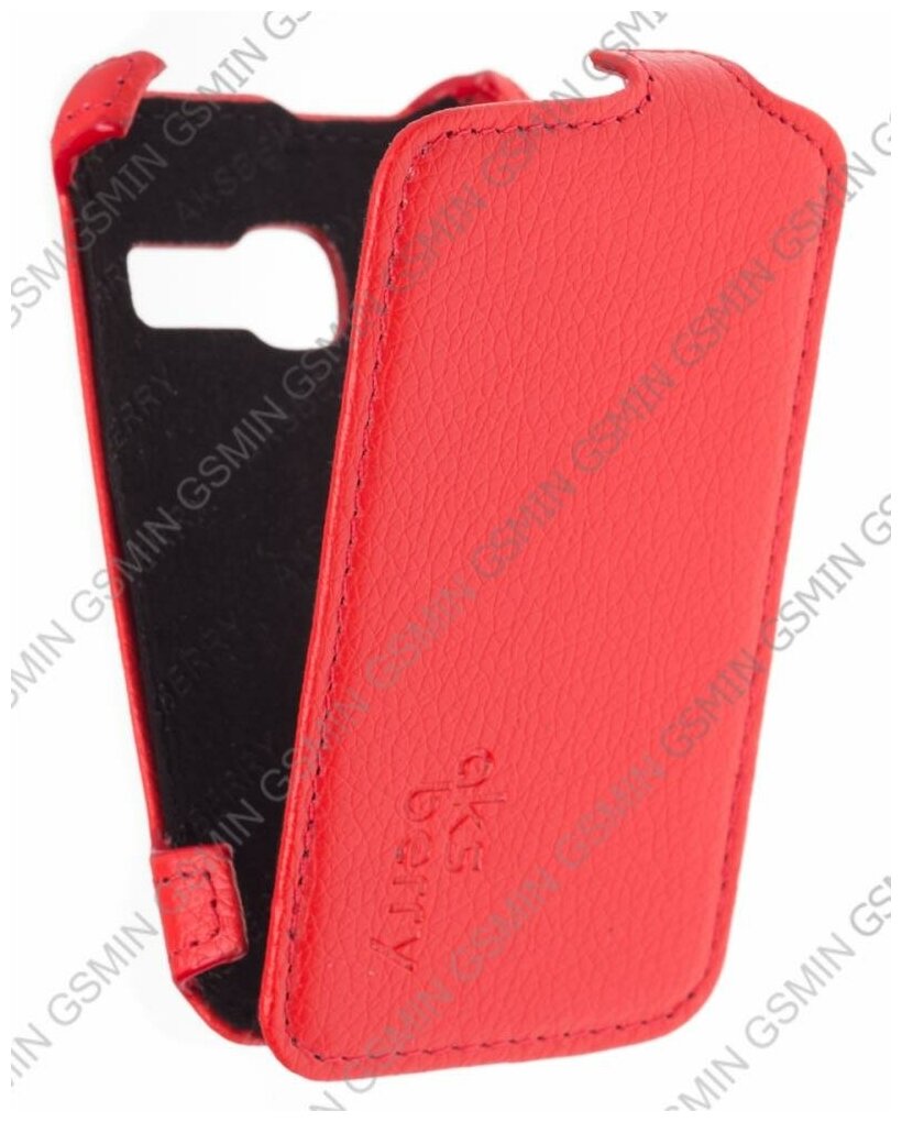 Кожаный чехол для Alcatel One Touch Tribe 3040D / 3041D Aksberry Protective Flip Case (Красный)