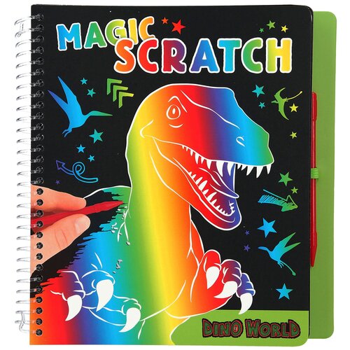 Альбом для творчества и рисования для малышей Dino World Magic Scratch Раскраска Волшебное царапание Динозавр мини альбом для творчества depesche topmodel mini magic scratch волшебное царапание 0410708 0010708