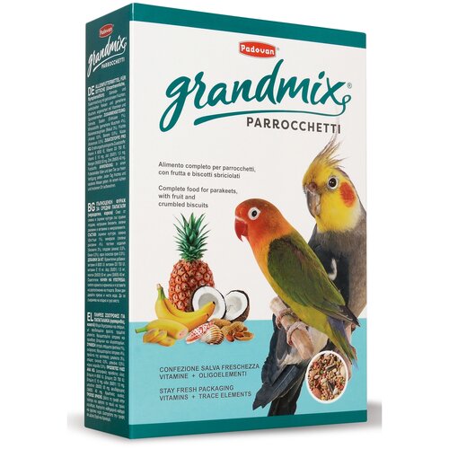 Padovan корм Grandmix Parrocchetti для средних попугаев, 400 г padovan grandmix parrocchetti корм для средних попугаев 400 гр х 6 шт