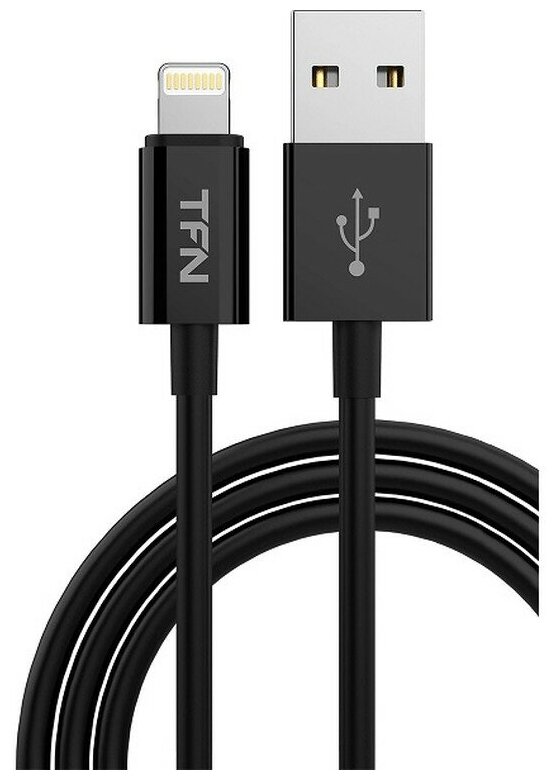 Кабель USB 2.0 AM - Lightning(M) (1м) 8P, TFN-CLIGUSB1MBK (black)