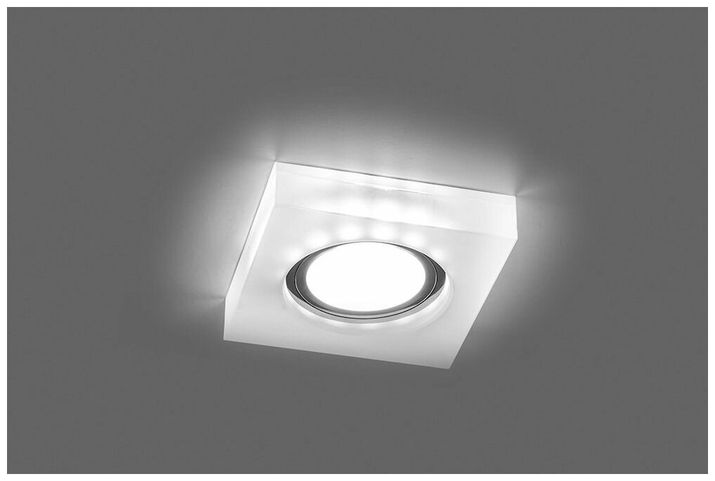 Светильник встраиваемый с белой LED подсветкой Feron CD8180 потолочный MR16 G5.3 белый матовый - фото №2