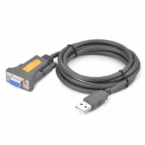 Ugreen 20201 Кабель UGREEN CR104 USB в DB9 RS-232, цвет: серый, 1.5M кабель ugreen 20210 usb to db9 rs 232 1 м серый космос