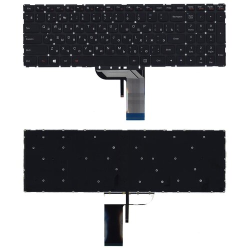 Клавиатура keyboard V1449KS1US для ноутбука Lenovo IdeaPad 700-15 700-15ISK 700-17 700-17ISK черная без рамки с подсветкой 2424₽