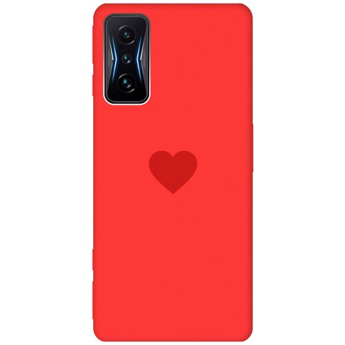 Силиконовый чехол на Xiaomi Poco F4 GT, Сяоми Поко Ф4 ГТ Silky Touch Premium с принтом Heart красный матовый чехол на xiaomi poco f4 gt сяоми поко ф4 гт soft touch черный