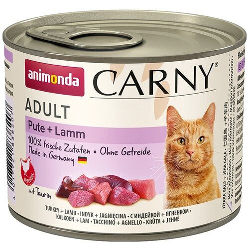 Корм Animonda Carny Adult (консерв.) для кошек, с индейкой и ягненком, 200 г x 6 шт