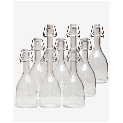 Бутылка стеклянная с бугельной пробкой 