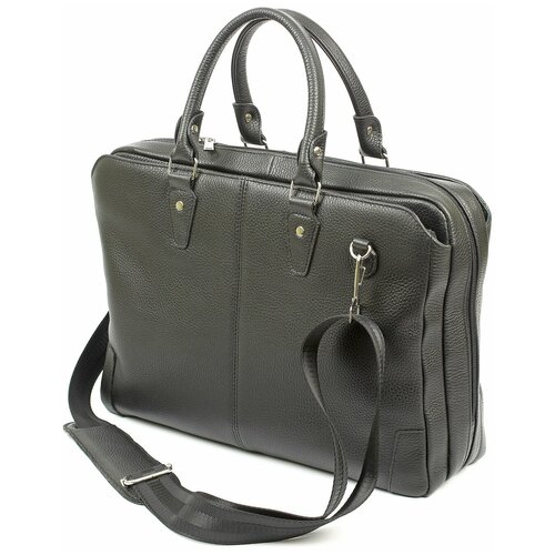 фото Сумка с ручками matthew из натуральной кожи, мужская цвет черный