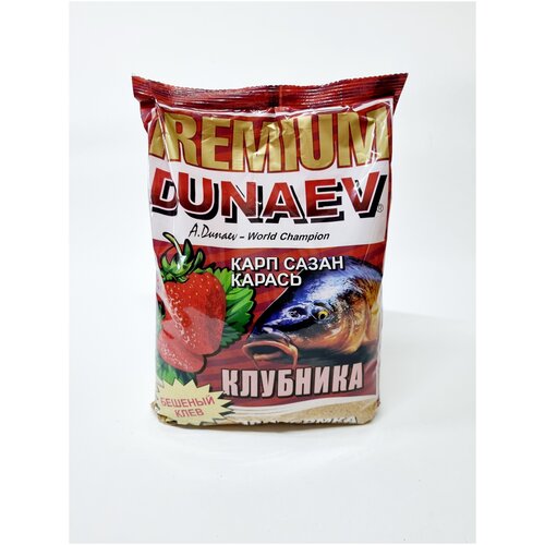 фото Dunaev прикормка dunaev-premium карп сазан клубника 1 кг.