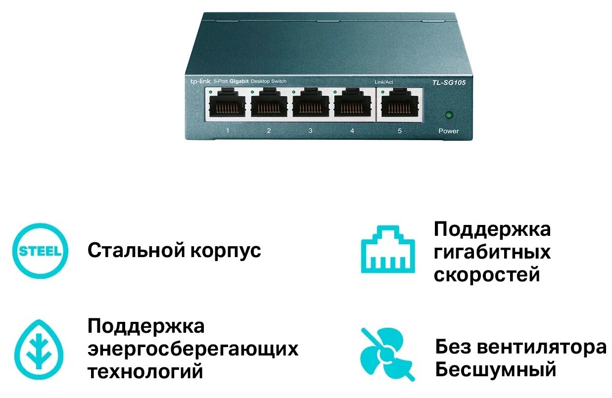 Коммутатор неуправляемый TP-Link TL-SG105