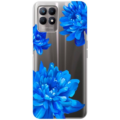 Силиконовый чехол на Realme 8i, Рилми 8 ай с 3D принтом Amazing Asters прозрачный чехол книжка на realme 8i рилми 8 ай с 3d принтом amazing asters золотистый