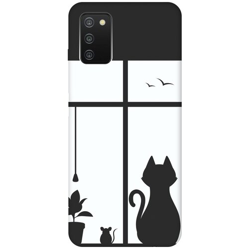 Матовый чехол Cat and Mouse для Samsung Galaxy A03s / Самсунг А03с с 3D эффектом черный матовый чехол scratchy and wall для samsung galaxy a03s самсунг а03с с 3d эффектом красный
