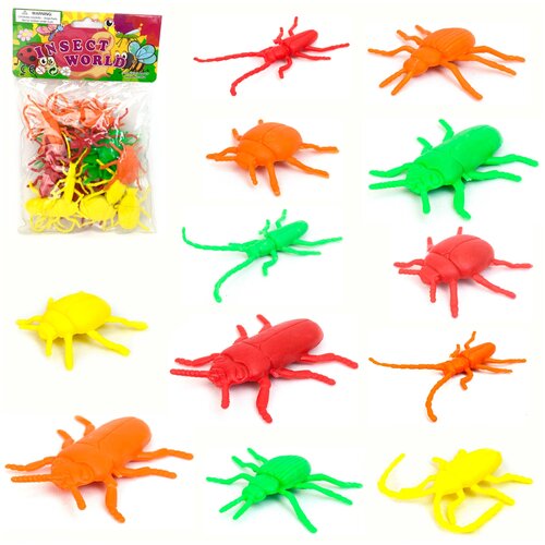 Набор фигурок Жуки и пауки, 24 штуки, игровой набор, размер: 5-8 см